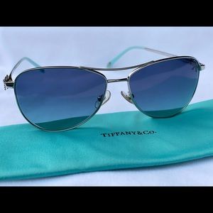 TIFFANY Aviator Twist Bow Sunglasses - Silver
